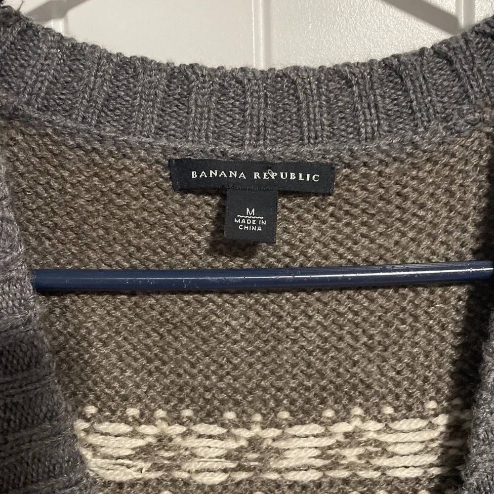 Banana Republic Wool Alpaca Blend Chunky Patterned Sweater Vest M